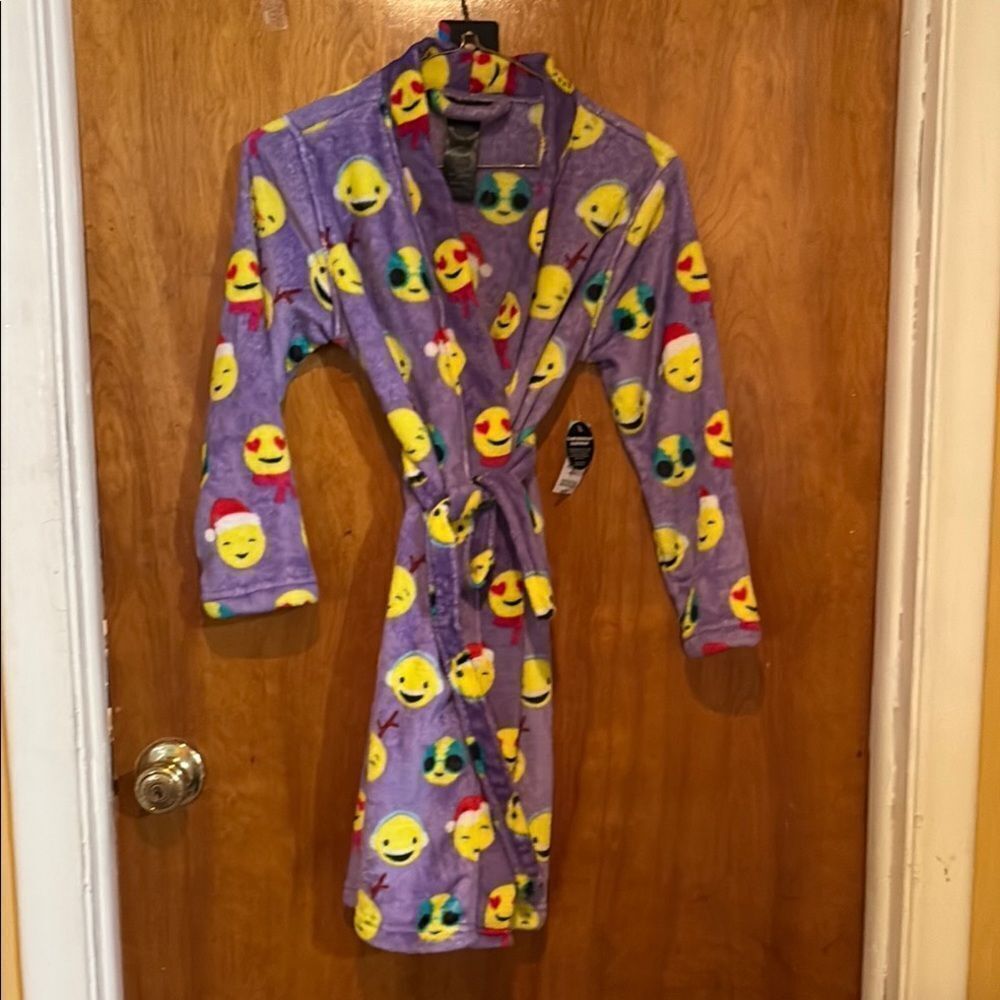 Joe Boxer Purple Emoji Kids Pajama Robe